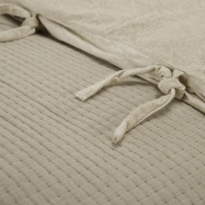 Natural Checkered Queen Quilt HomeRoots