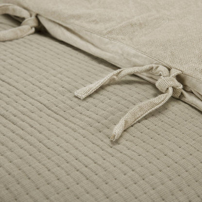 Natural Checkered Queen Quilt HomeRoots
