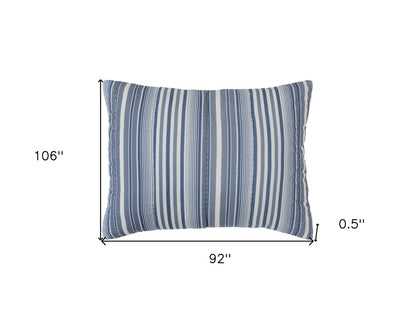 Blue And White Striped King Quilt HomeRoots