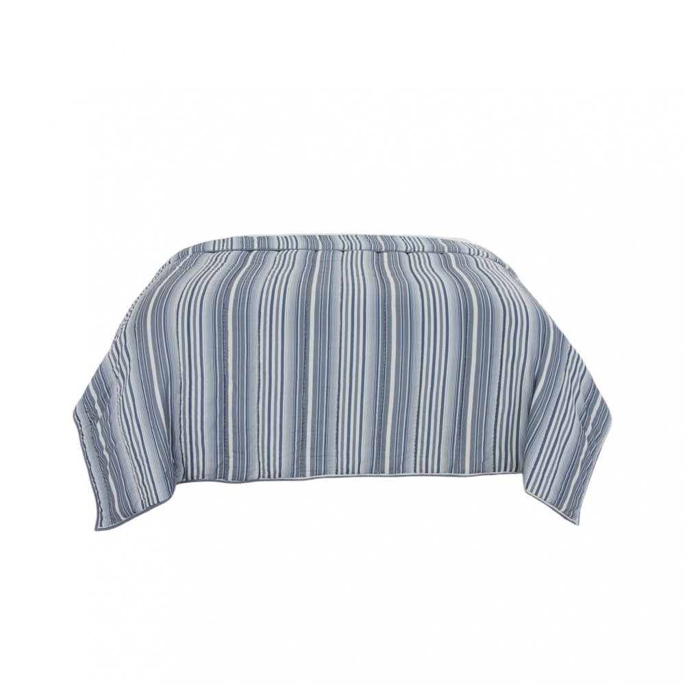 Blue And White Striped King Quilt HomeRoots
