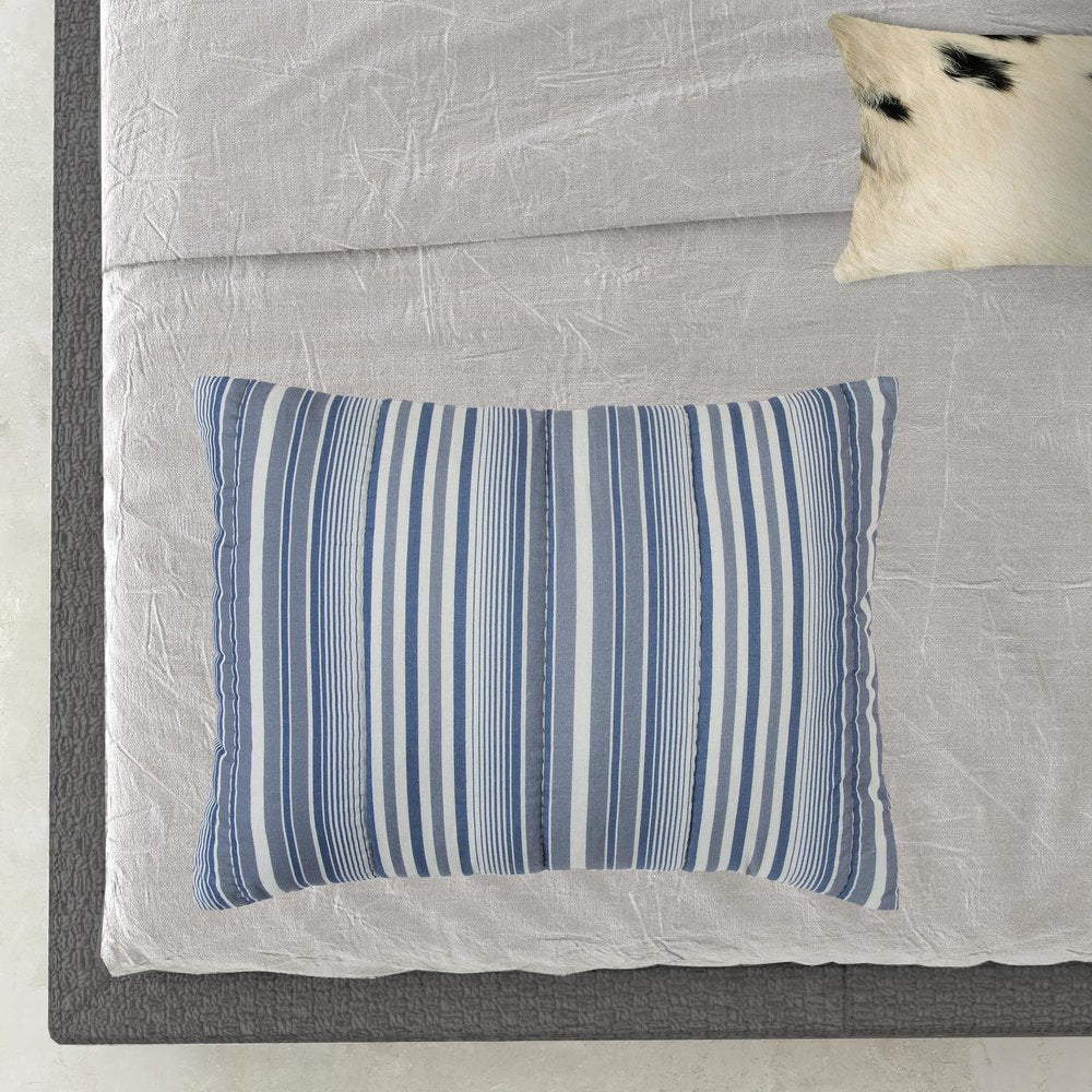 Blue And White Striped Queen Quilt HomeRoots