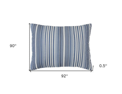 Blue And White Striped Queen Quilt HomeRoots