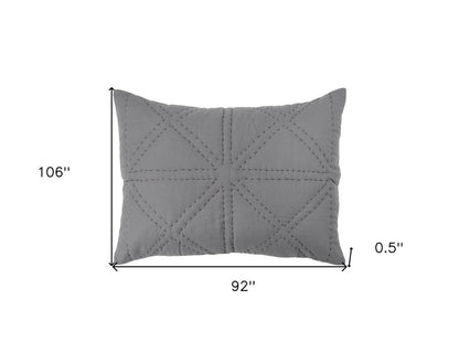 Gray Geometric King Quilt HomeRoots