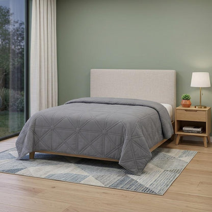 Gray Geometric King Quilt HomeRoots