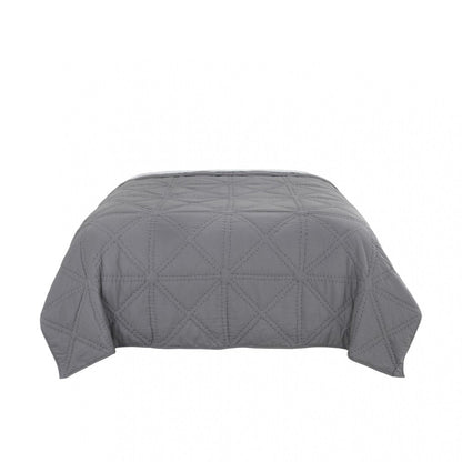 Gray Geometric King Quilt HomeRoots