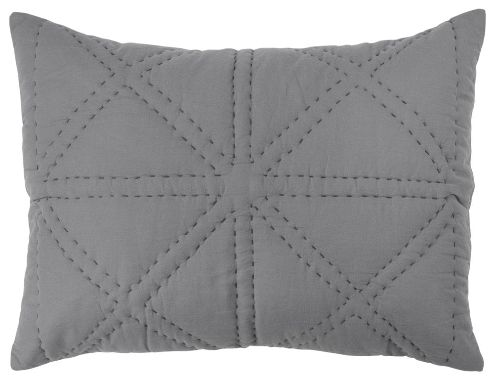 Gray Geometric King Quilt HomeRoots