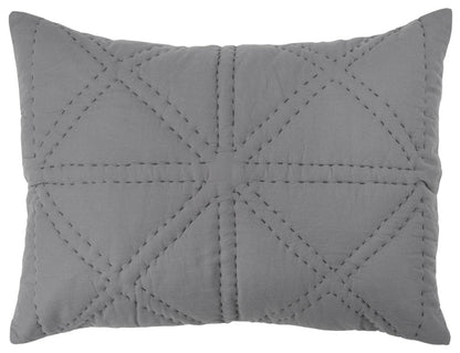 Gray Geometric King Quilt HomeRoots
