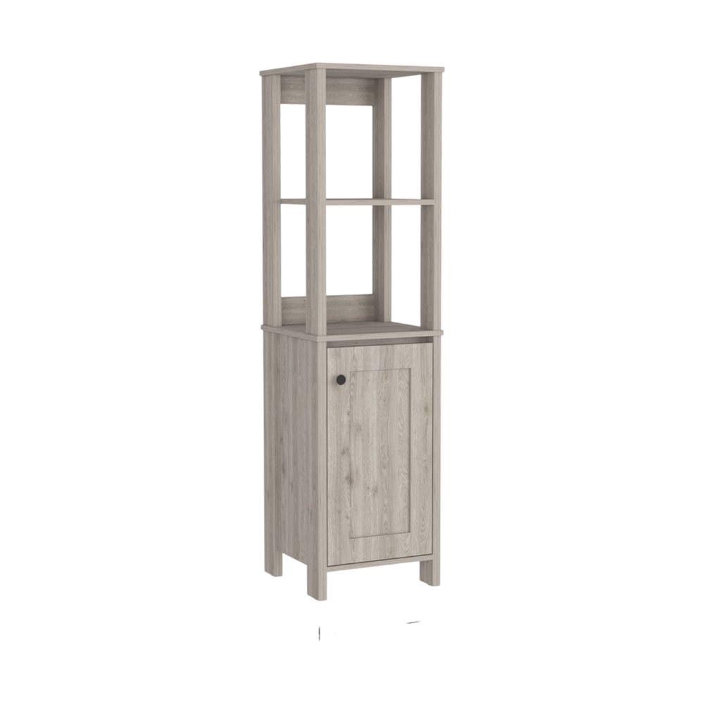 16" Light Gray Wood Freestanding Single Door Bathroom Vanity — view 2