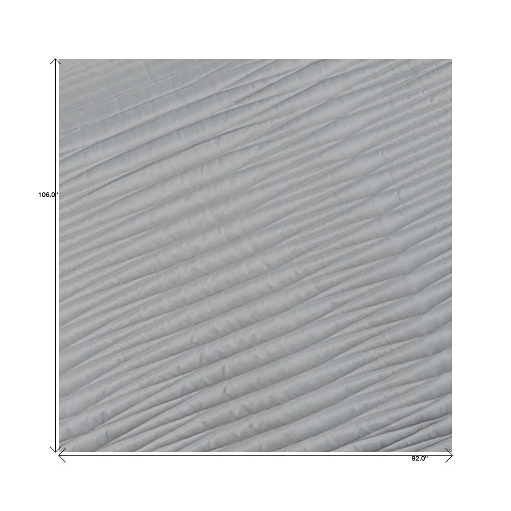 Set of Three Gray Geometric King Quilt HomeRoots