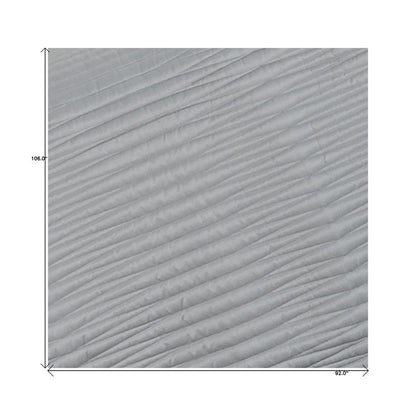 Set of Three Gray Geometric King Quilt HomeRoots