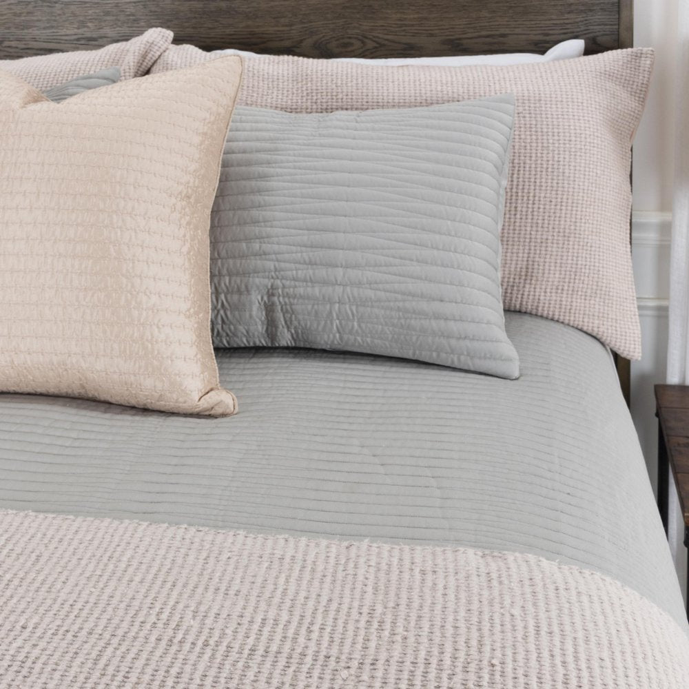 Set of Three Gray Geometric King Quilt HomeRoots