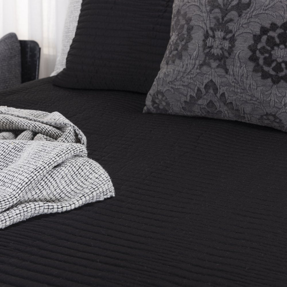 Black Geometric King Quilt HomeRoots