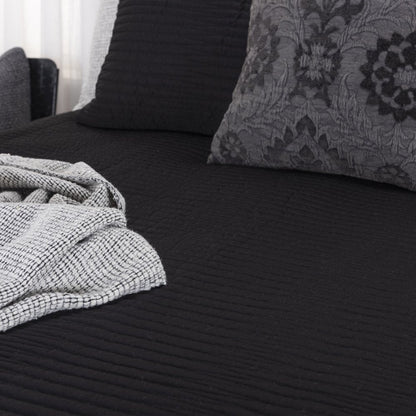 Black Geometric King Quilt HomeRoots