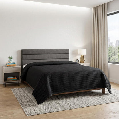 Black Geometric Queen Quilt HomeRoots