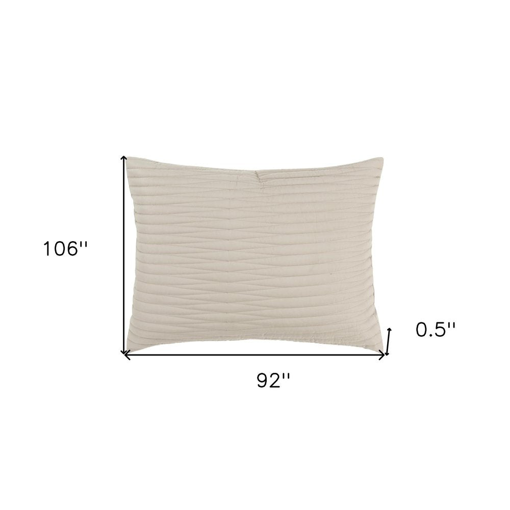 92" X 106" Natural Geometric Cotton Quilt — view 2