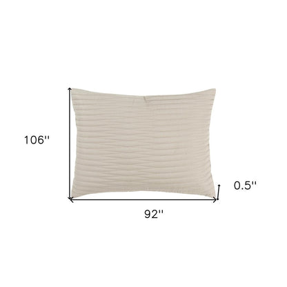 92" X 106" Natural Geometric Cotton Quilt