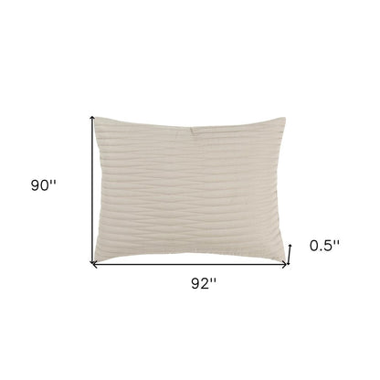 92" X 90" Natural Geometric Cotton Quilt