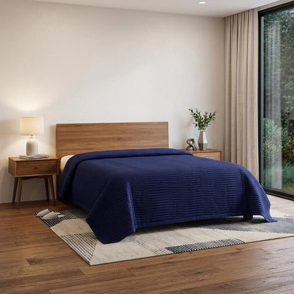 Indigo Geometric King Quilt HomeRoots