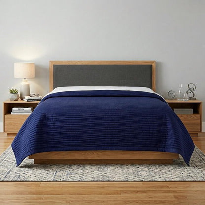 Indigo Geometric Queen Quilt HomeRoots