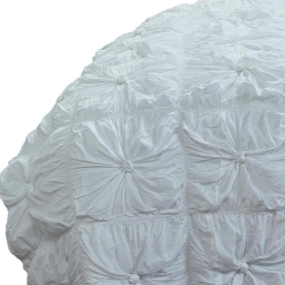 86" X 68" White Geometric Cotton Quilt — view 3