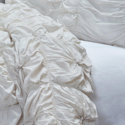 Natural Twin Cotton Blend Washable Polyester Down Alternative Comforter Set With Two Shams