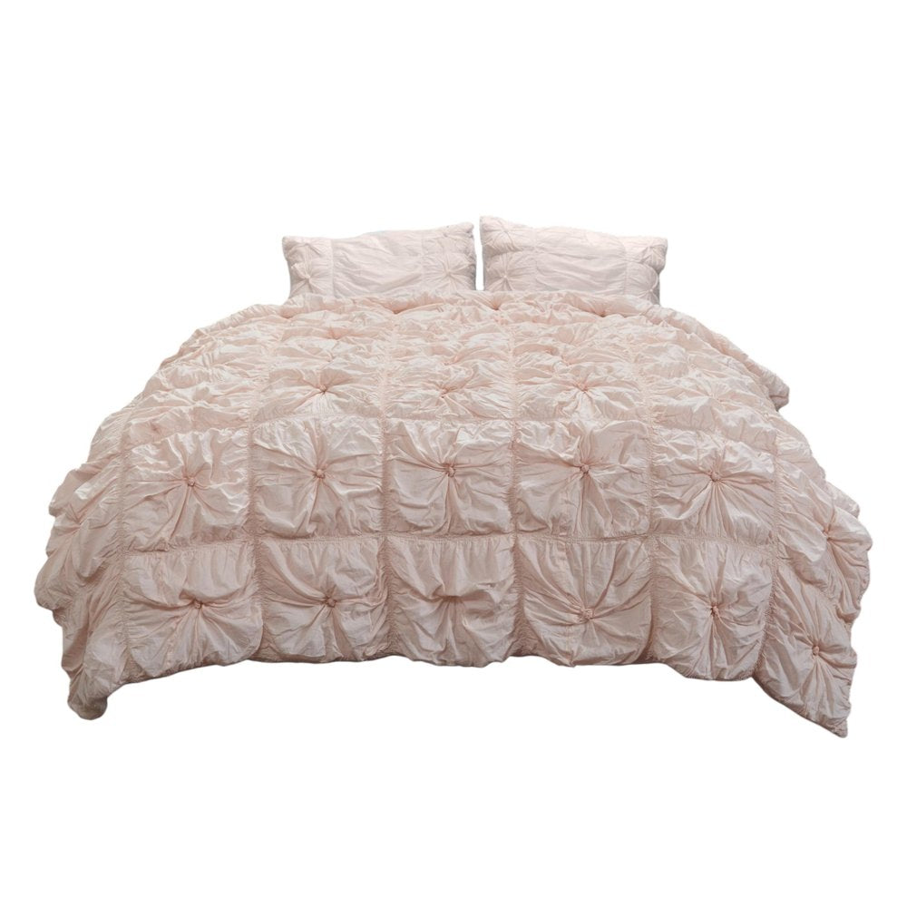 Pink Twin Cotton Blend Washable Polyester Down Alternative Comforter Set With Sham — view 1