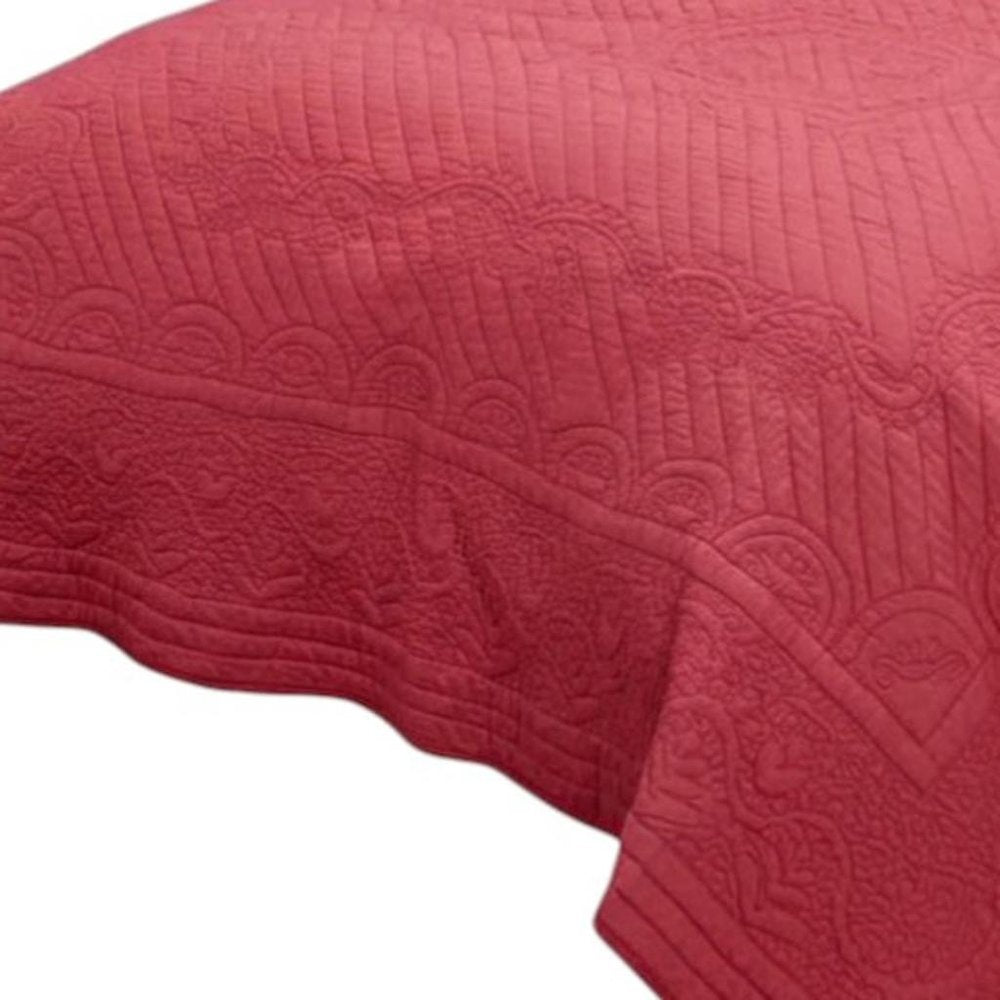 92" X 90" Coral Floral Cotton Quilt — view 4