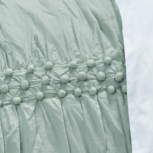 92" X 106" Blue Striped Cotton Quilt