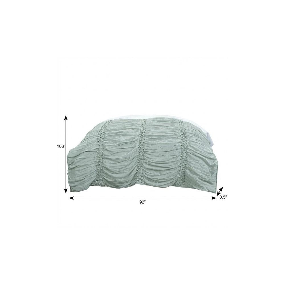 92" X 106" Blue Striped Cotton Quilt — view 5