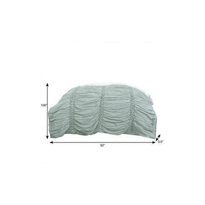 92" X 106" Blue Striped Cotton Quilt