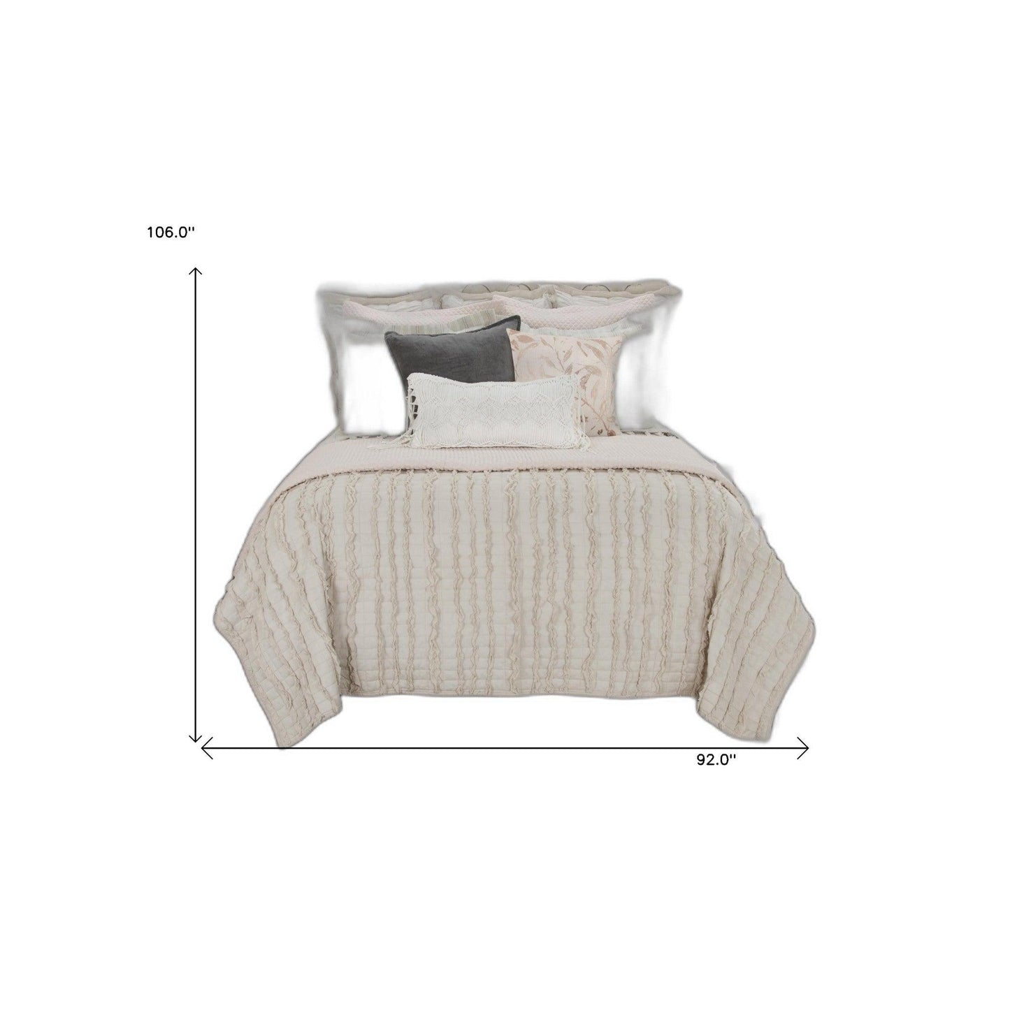 Light Blush King 100% Cotton 300 Thread Count Machine Washable Down Alternative Comforter - FurniFindUSA