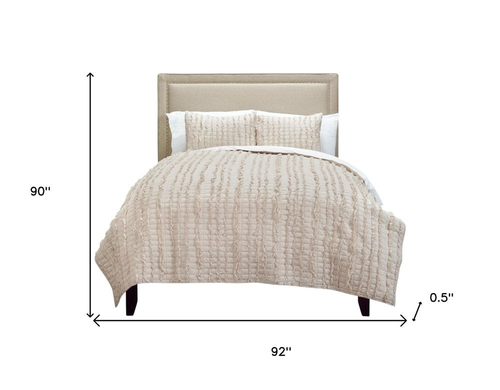 Blush Striped Queen Quilt HomeRoots