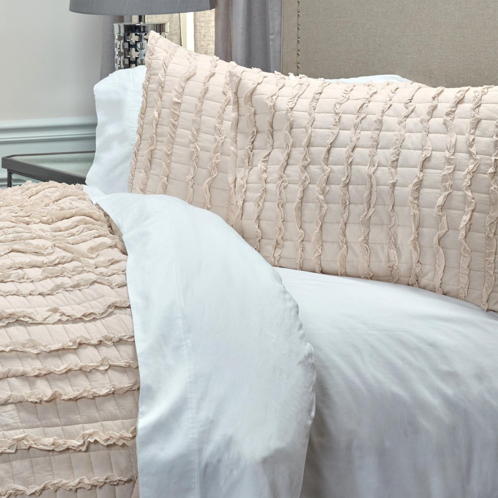 Blush Striped Queen Quilt HomeRoots