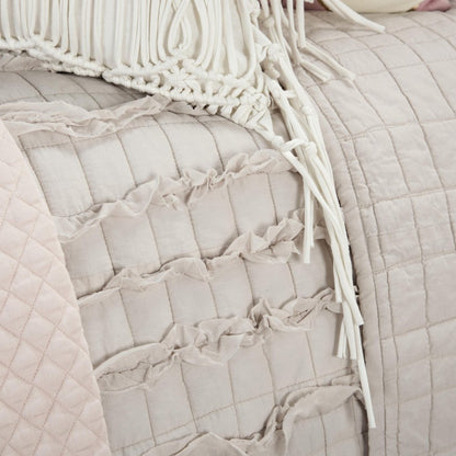 Blush Striped Queen Quilt HomeRoots