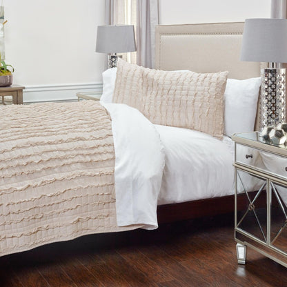 Blush Striped Queen Quilt HomeRoots