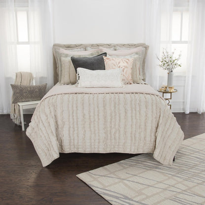 Blush Striped Queen Quilt HomeRoots