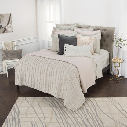 Blush Striped Queen Quilt HomeRoots