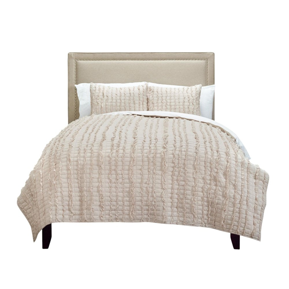 Blush Striped Queen Quilt HomeRoots