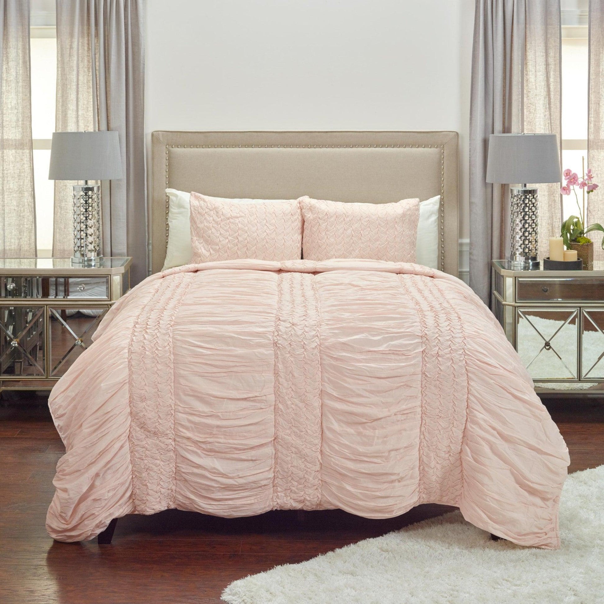 Pink King 100% Cotton 300 Thread Count Machine Washable Down Alternative Comforter - FurniFindUSA