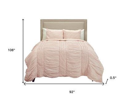 Pink Geometric King Quilt HomeRoots