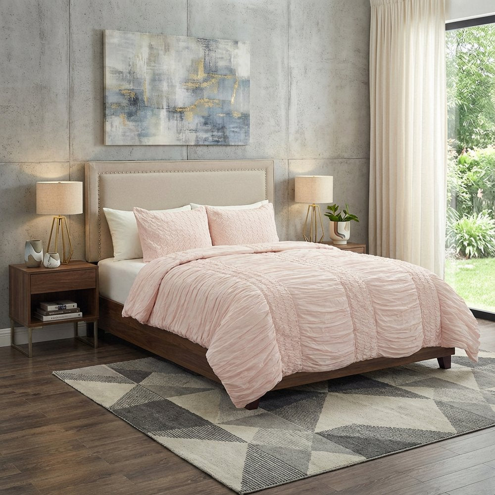 Pink Geometric King Quilt HomeRoots