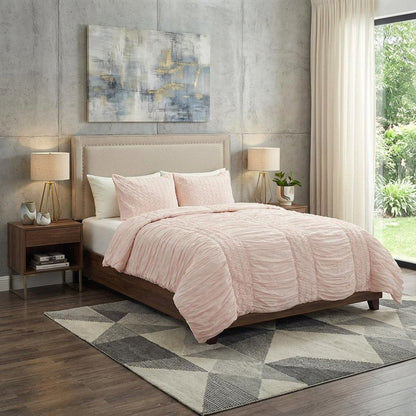 Pink Geometric King Quilt HomeRoots