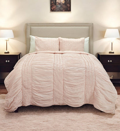 Pink Geometric Queen Quilt HomeRoots