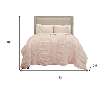 Pink Geometric Queen Quilt HomeRoots