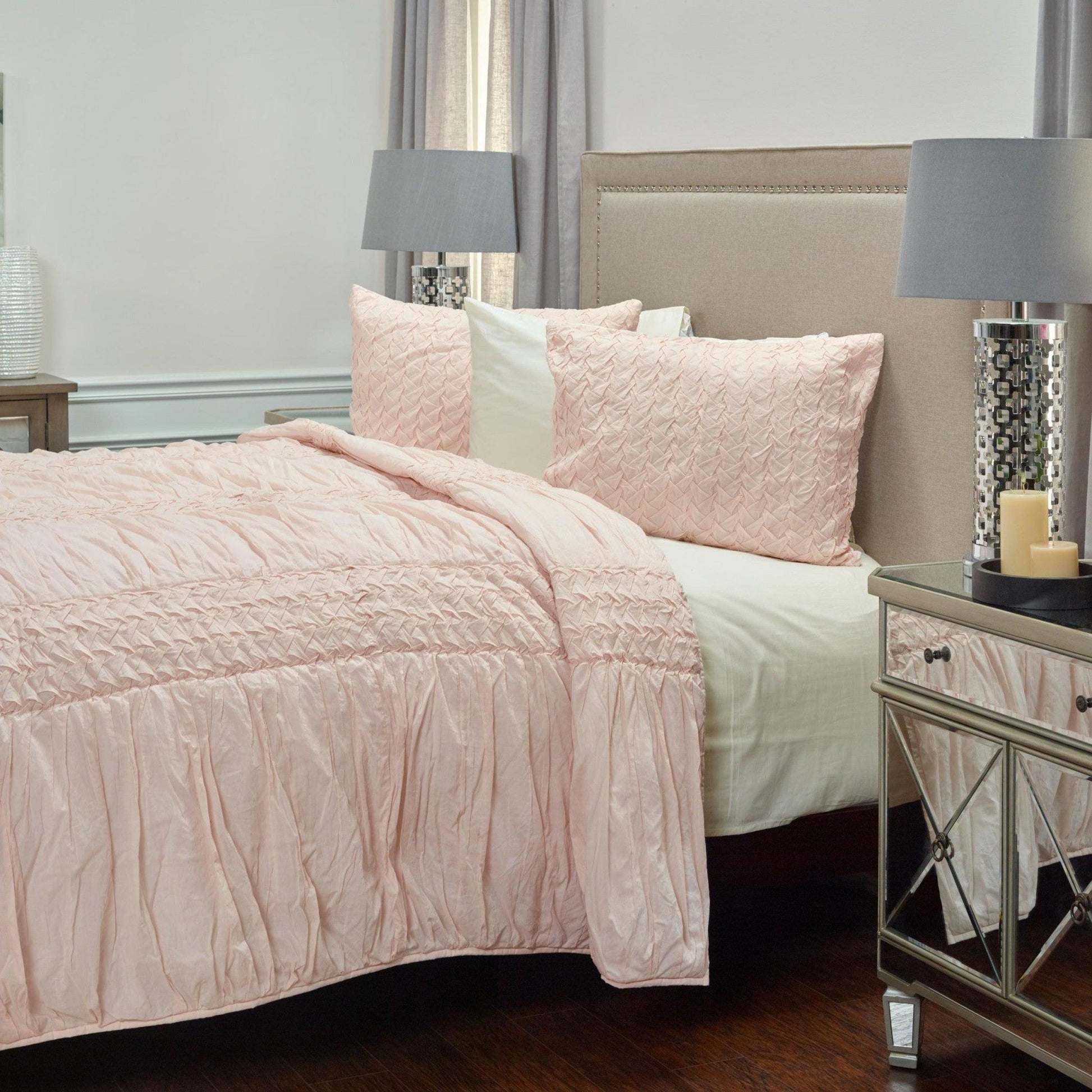 Pink Queen 100% Cotton 300 Thread Count Machine Washable Down Alternative Comforter - FurniFindUSA