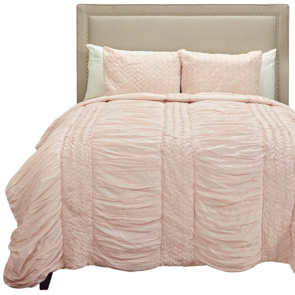 Pink Geometric Twin Quilt HomeRoots