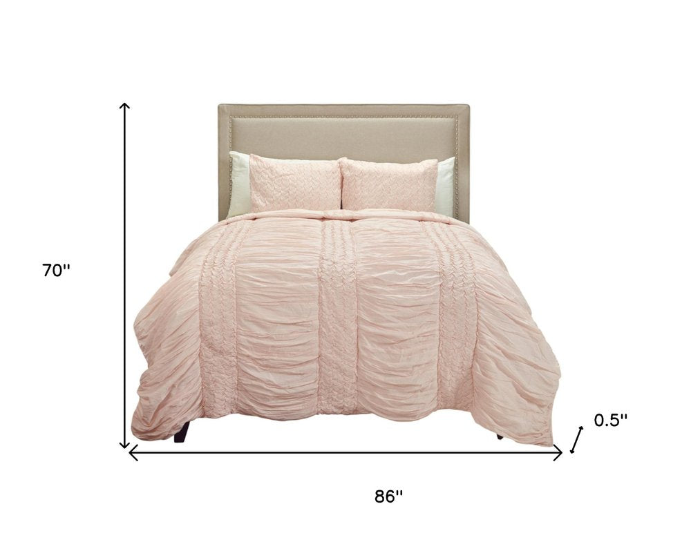 Pink Geometric Twin Quilt HomeRoots