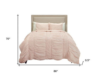 Pink Geometric Twin Quilt HomeRoots