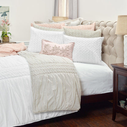 Pink Twin 100% Cotton 300 Thread Count Machine Washable Down Alternative Comforter - FurniFindUSA