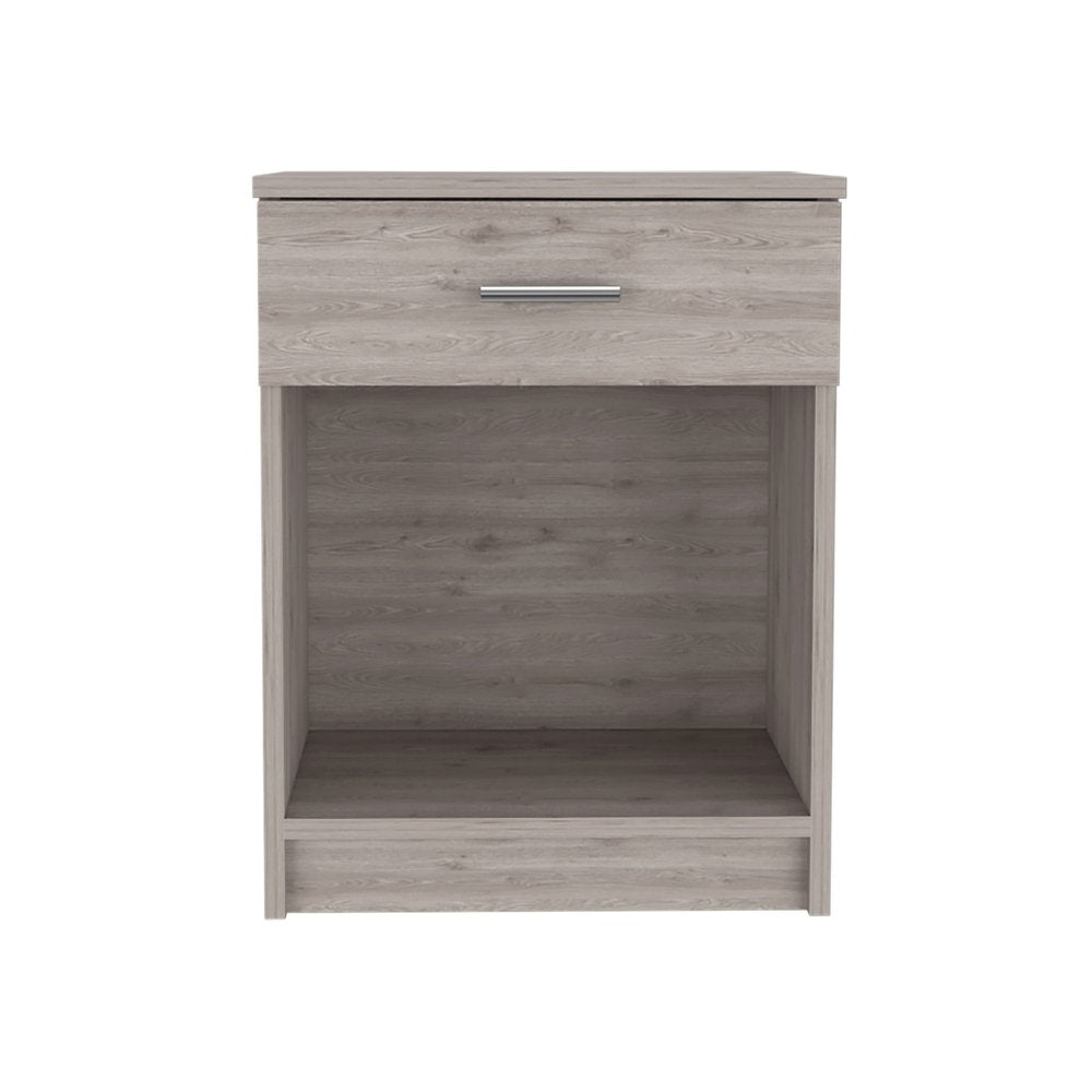 22" Light Gray Wood One Drawer Nightstand — view 1